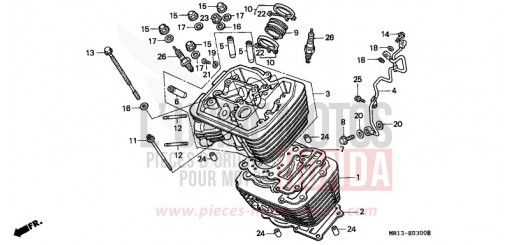 ZYLINDER/ZYLINDERKOPF (VORNE) VT600CJ de 1988
